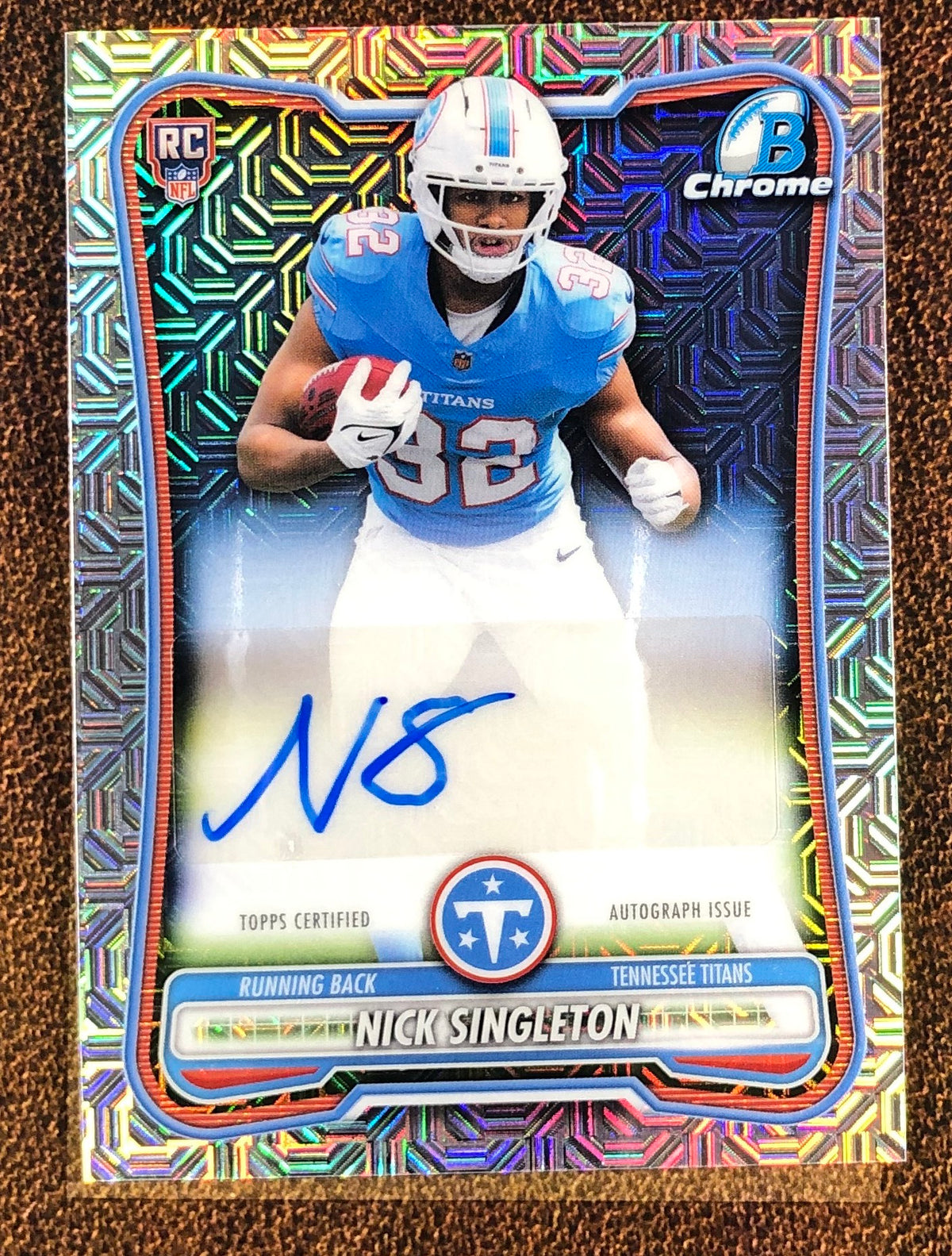 Nick Singleton - 2026 Bowman - Rookie MOJO AUTO - Titans