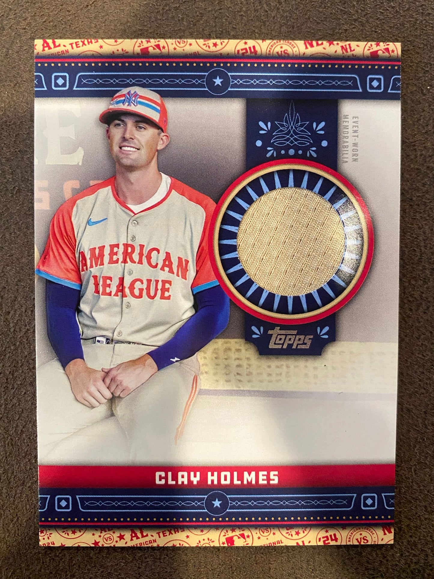 Clay Holmes -  2024 Topps Update - All Star Stitches Event Worn RELIC - Yankees