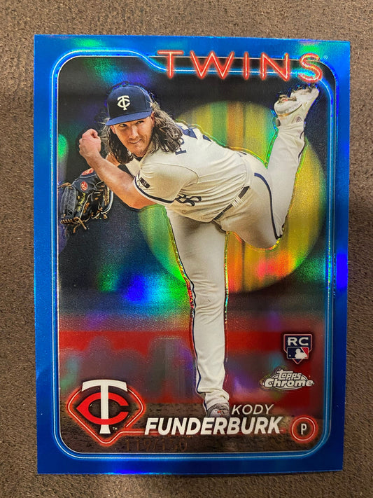 Kody Funderburk - 2024 Topps Chrome - Blue Refractor /150 - Twins