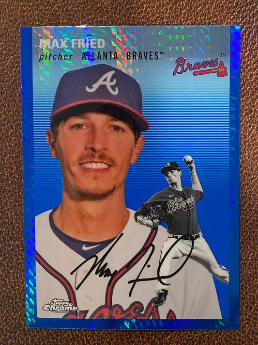 Max Fried - 2023 Topps Chrome Platinum Anniversary - Blue Prism Refractor - Braves