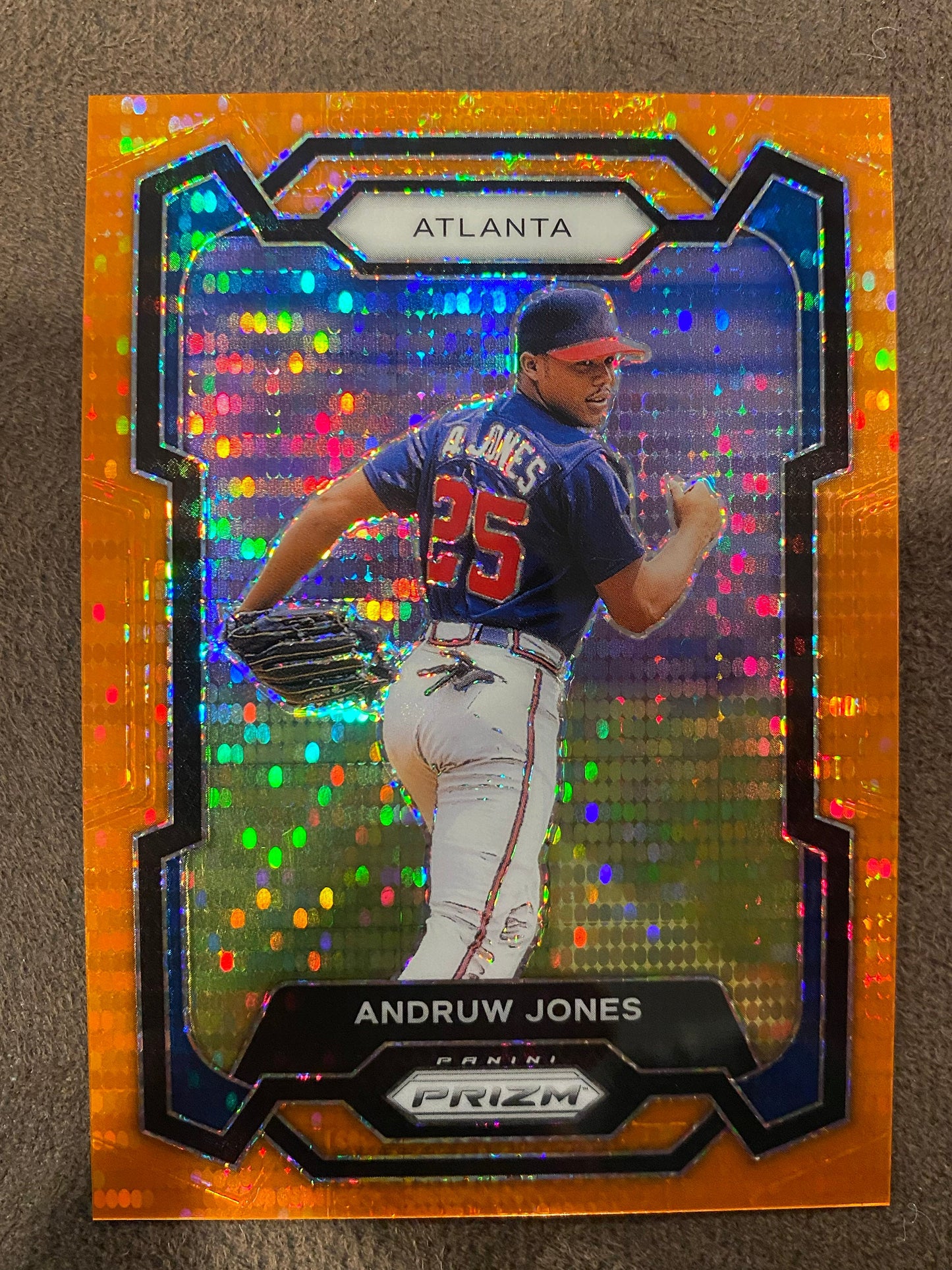 Andruw Jones - 2024 Panini Prizm - Orange Pulsar /399 - Braves