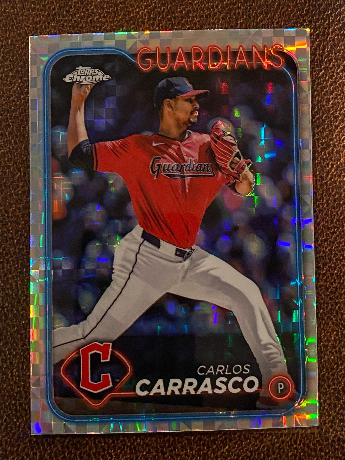 Carlos Carrasco - 2024 Topps Chrome Update - XFractor - Guardians