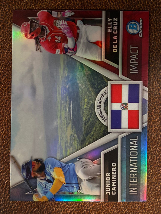 Junior Caminero / Elly De La Cruz - 2024 Bowman Chrome - International Impact - Reds