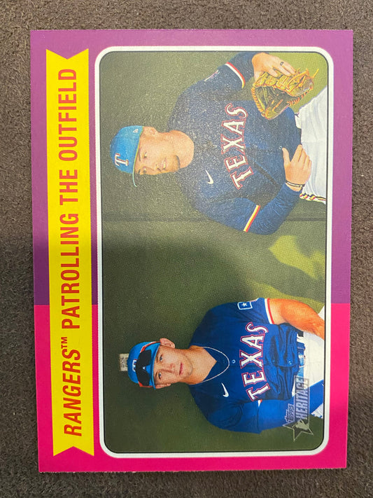 Evan Carter / Wyatt Langford - 2024 Topps Heritage High Number - Combo Card - Rangers