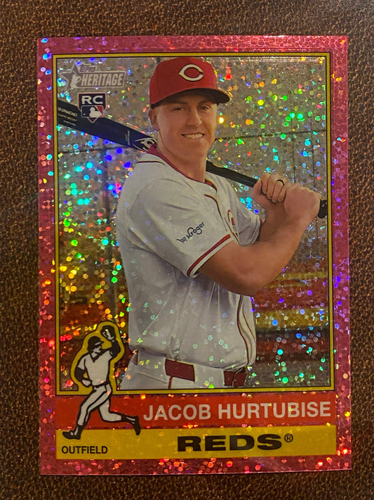 Jacob Hurtubise - 2025 Topps Heritage - Pink Sparkle - Reds