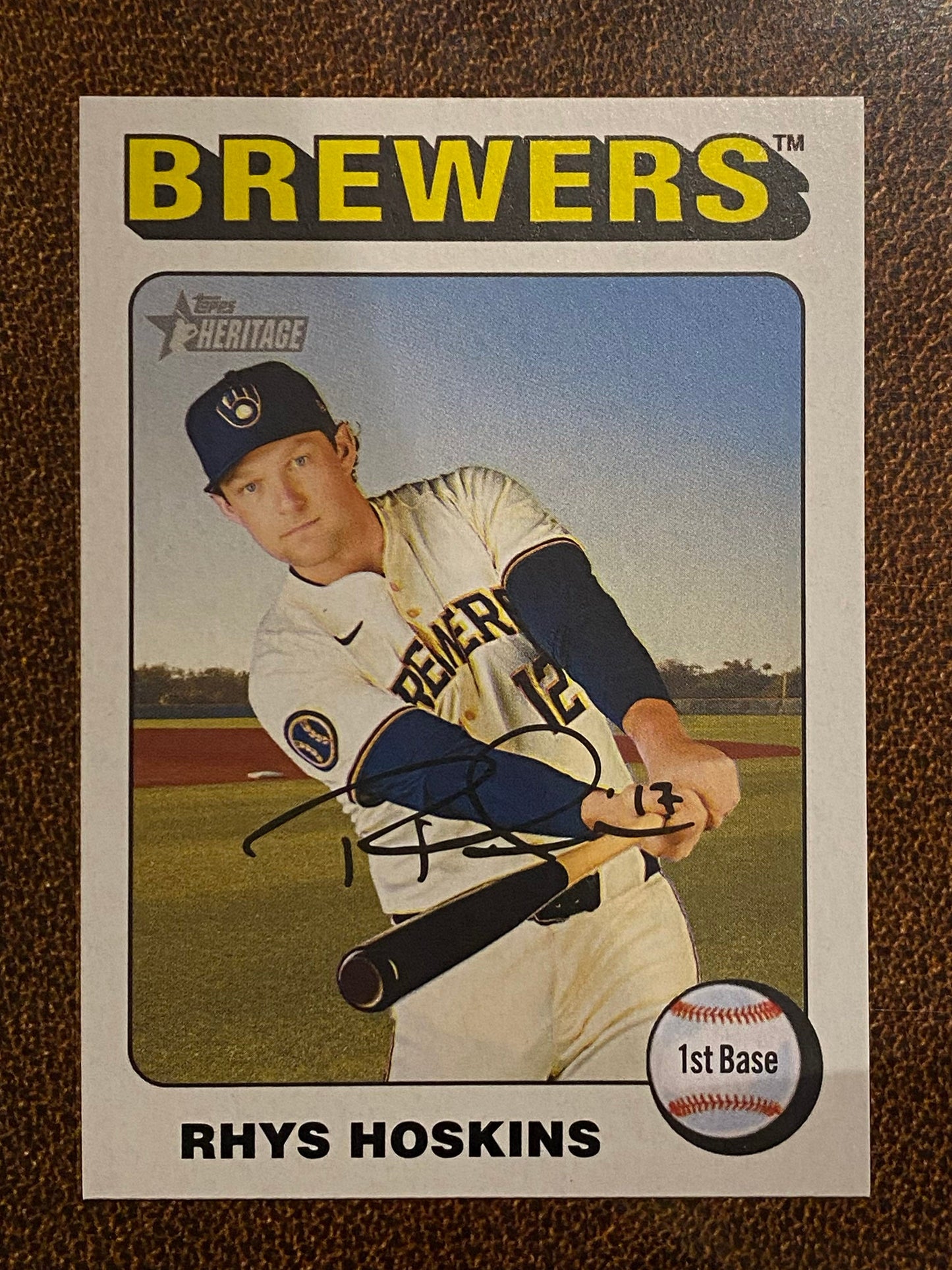 Rhys Hoskins - 2024 Topps Heritage High Number - White Border - Brewers