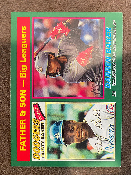 Dusty Baker / Darren Baker - 2025 Topps Heritage - Green Borders - Nationals
