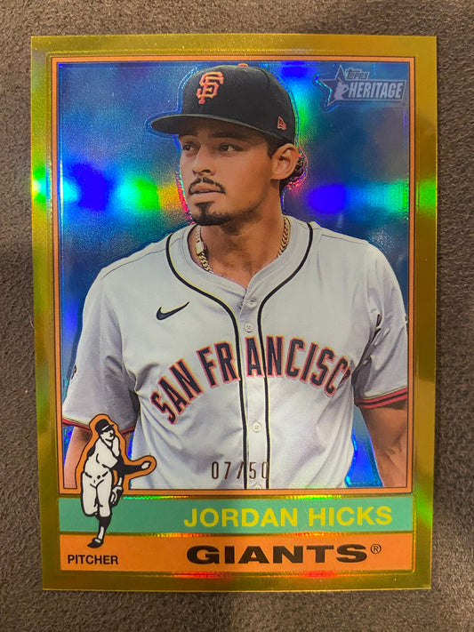 Jordan Hicks - 2025 Topps Heritage - Gold Refractor /50 - Giants