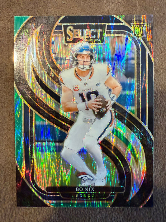 Bo Nix - 2024 Select - Premier Level Green & Black Shock - Broncos
