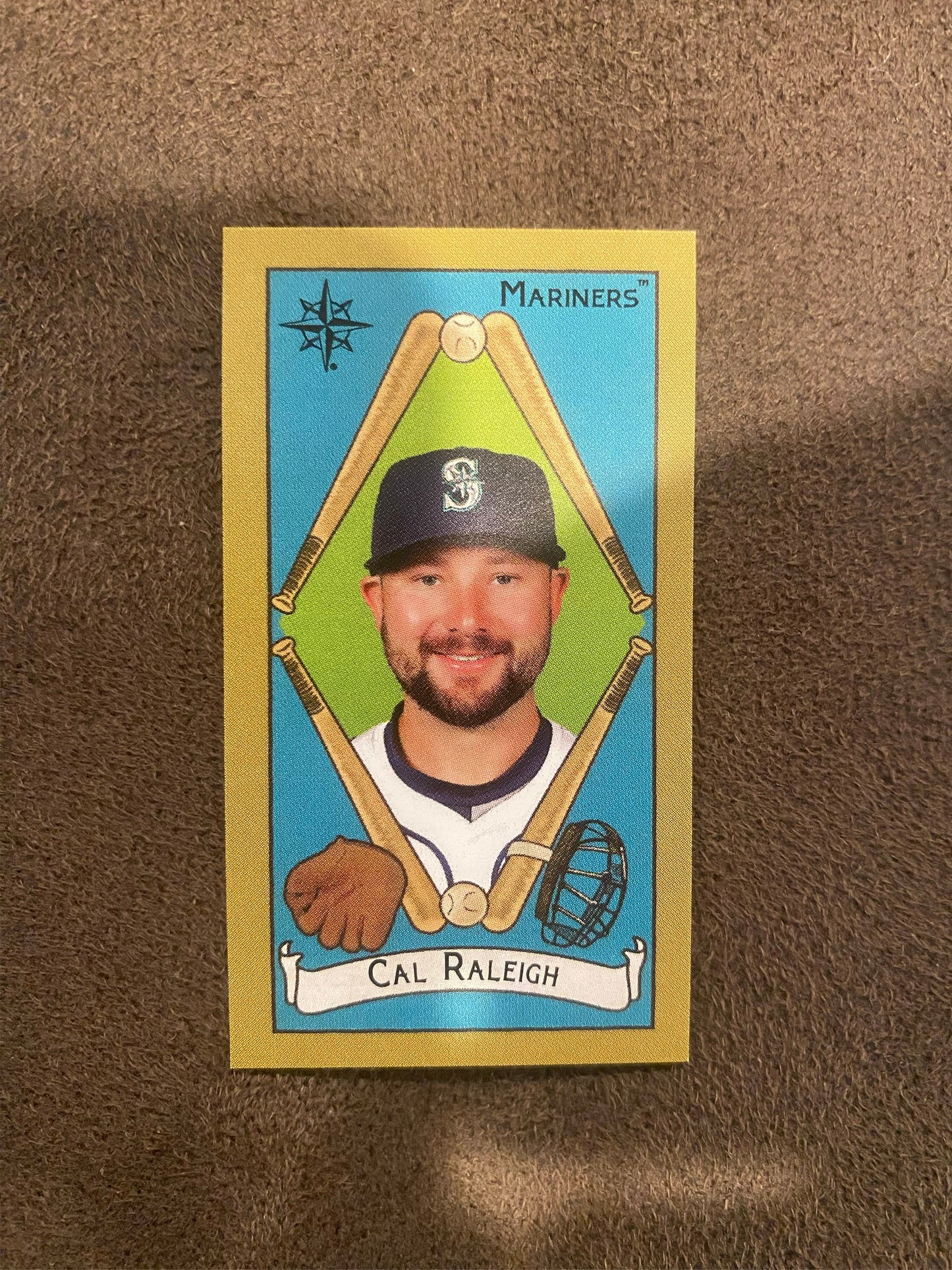Cal Raleigh - 2025 Topps T205 Mini - Piedmont Back (**Corner Whiting**) - Mariners