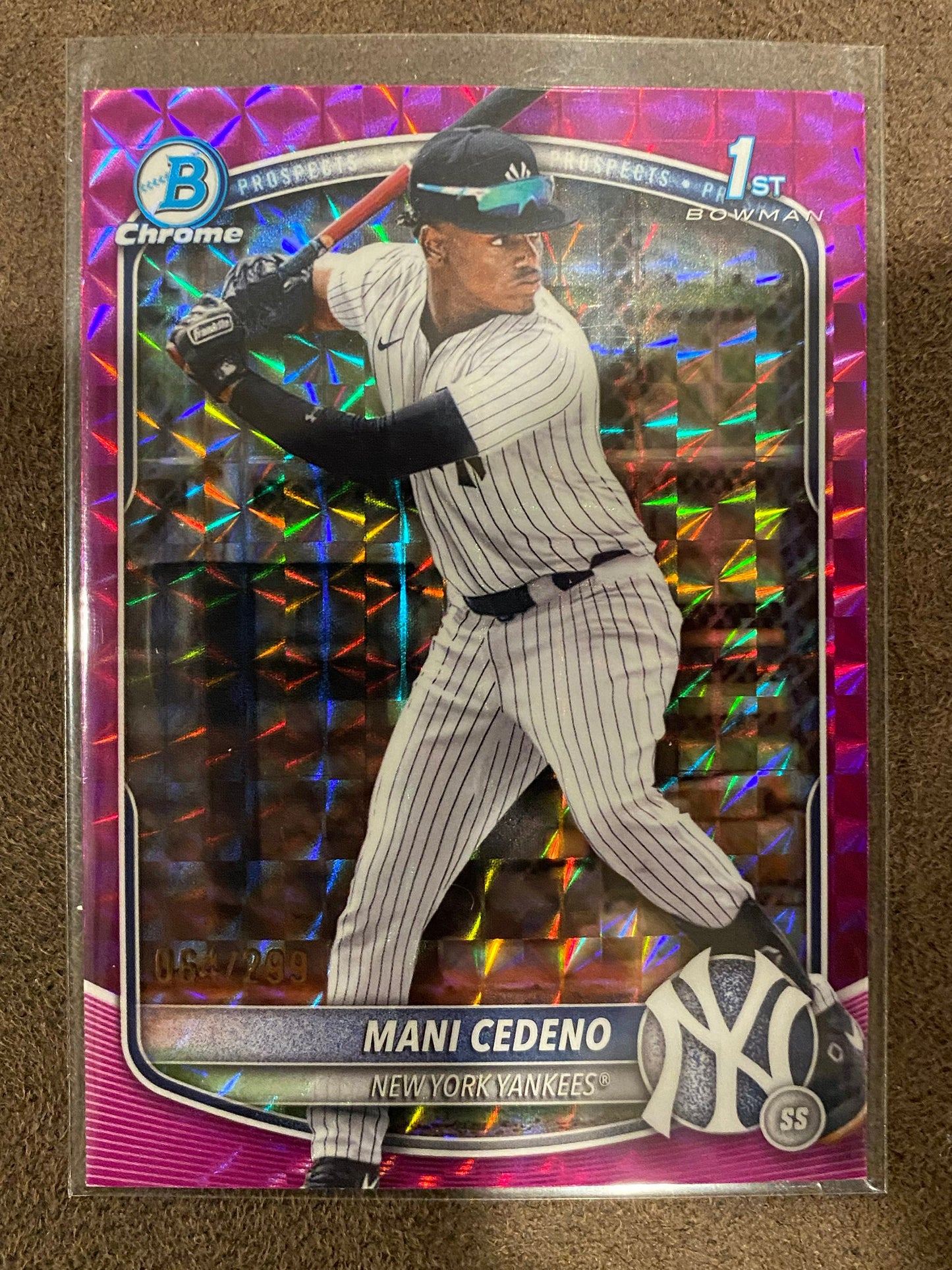 Mani Cedeno - 2025 Bowman Chrome - Pink Geometric /299 - Yankees