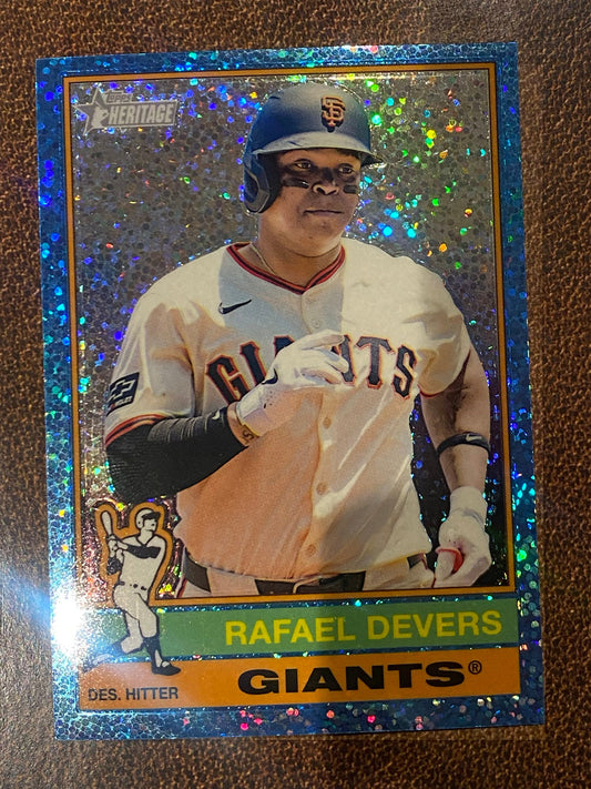 Rafael Devers - 2025 Topps Heritage High Number - Blue Sparkle - Giants