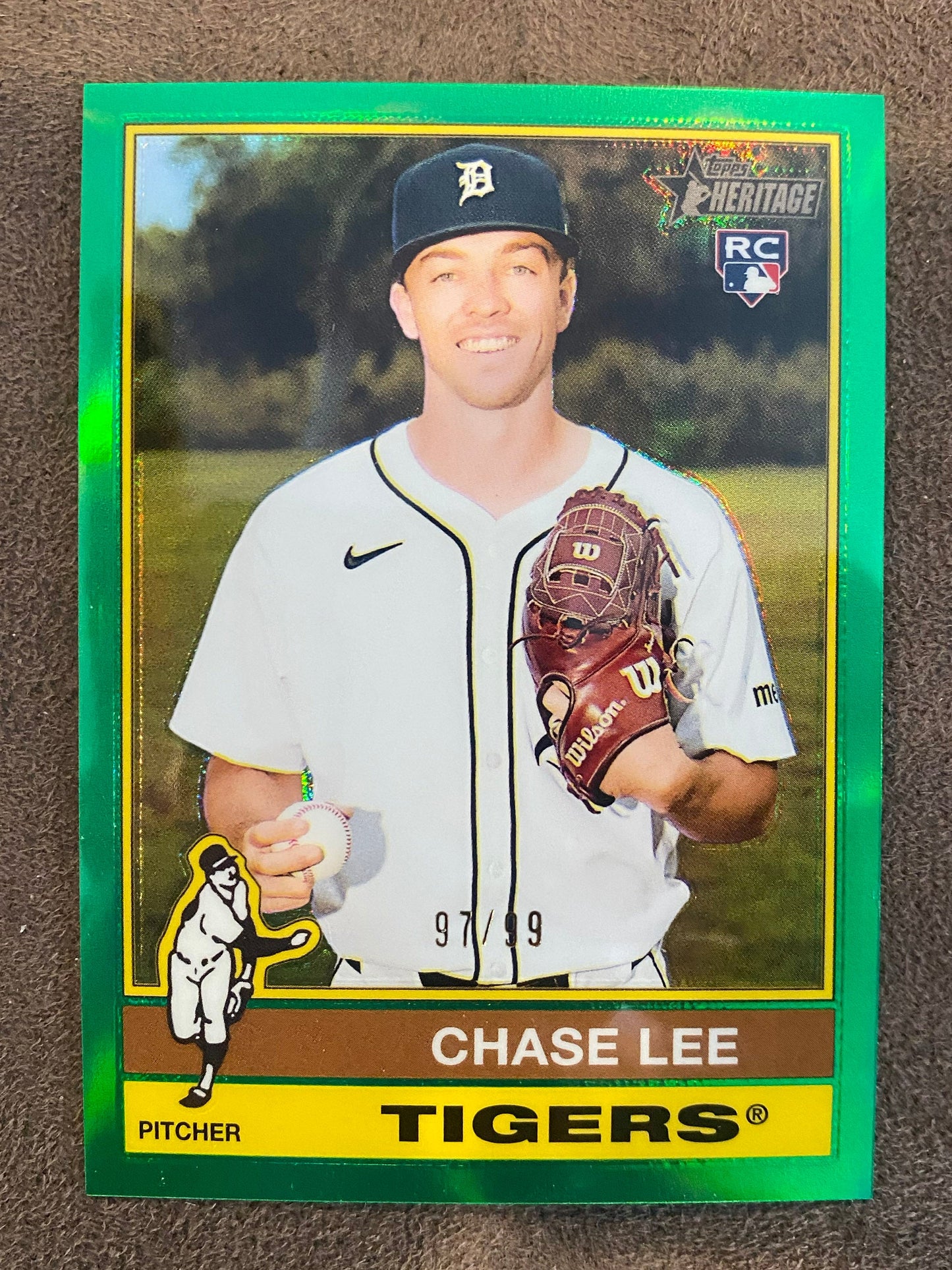Chase Lee - 2025 Topps Heritage High Number - Green Refractor /99 - Tigers