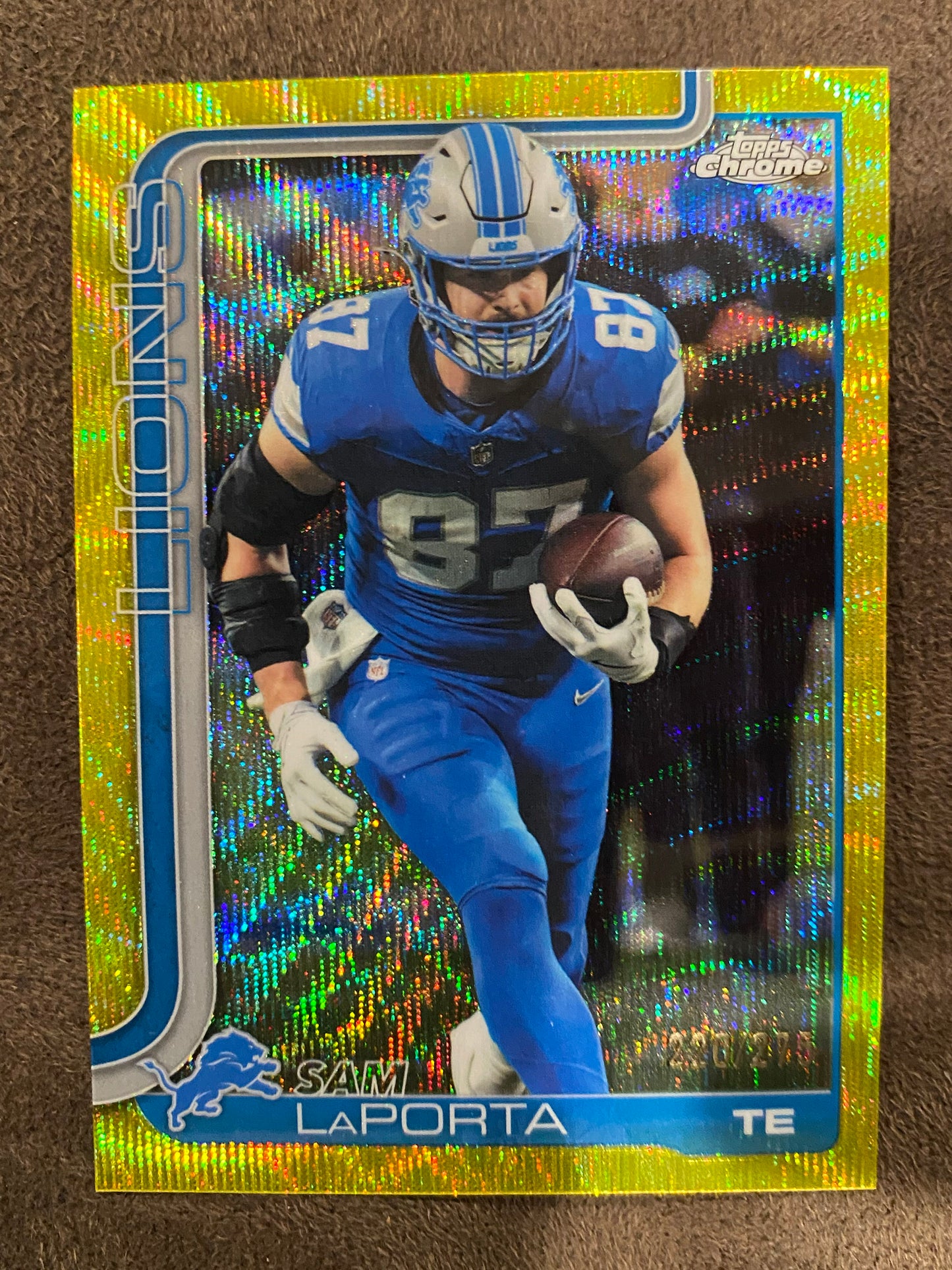 Sam LaPorta - 2025 Topps Chrome - YELLOW Wave /275 - Lions