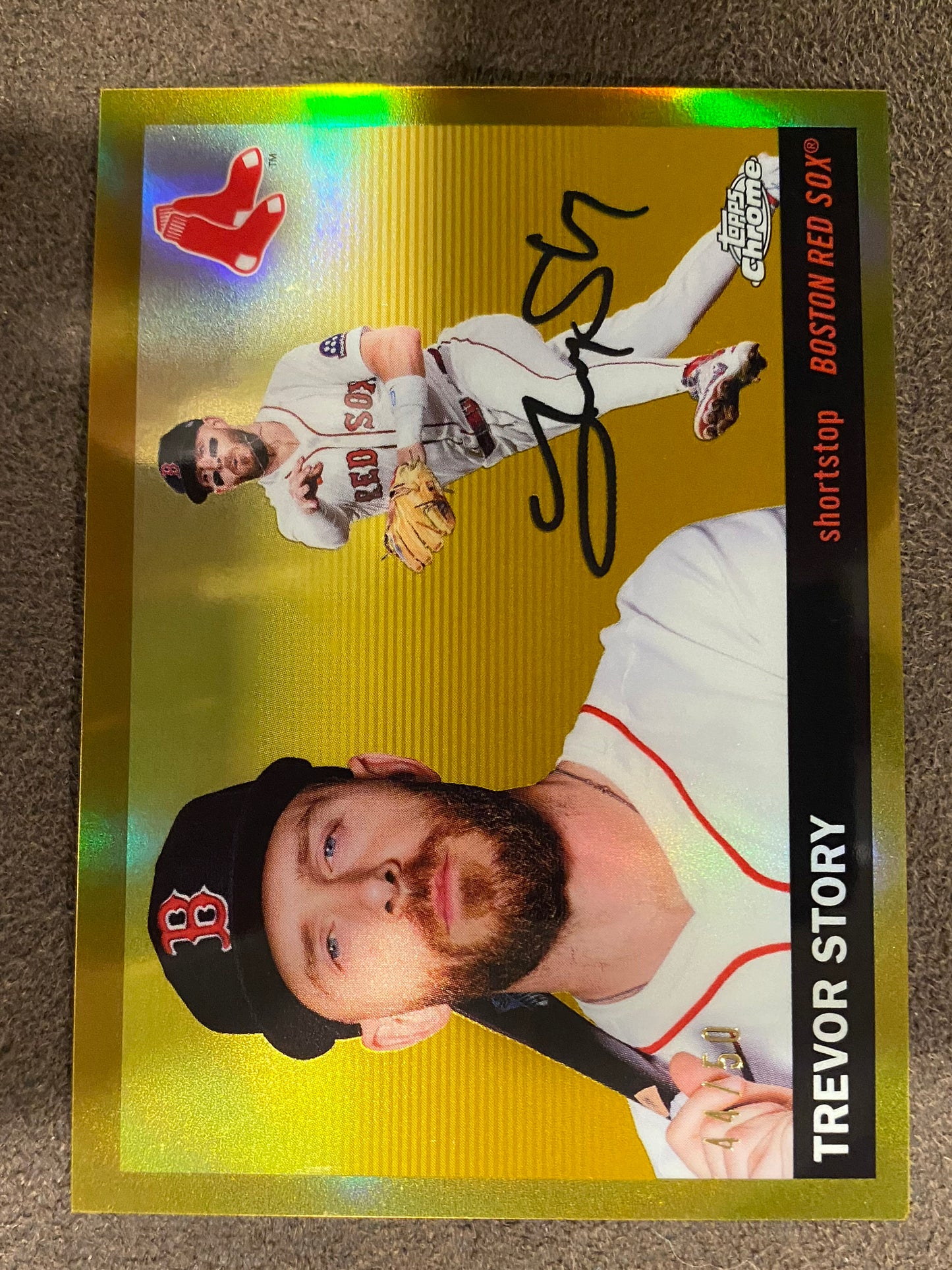 Trevor Story - 2025 Topps Chrome Platinum - GOLD Refractor /50 - Red Sox