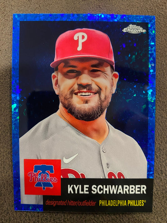 Kyle Schwarber - 2022 Topps Chrome Platinum Anniversary - Blue Mini Diamond /199 - Phillies