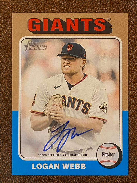 Logan Webb - 2024 Topps Heritage - Real One Auto - Giants