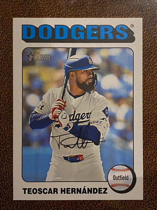 Teoscar Hernandez - 2024 Topps Heritage High Number - White Border - Dodgers