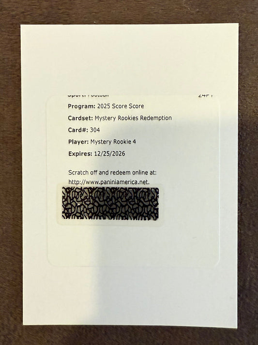 Mystery Rookies Redemption - 2025 Score