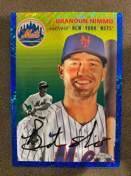Brandon Nimmo - 2023 Topps Chrome Platinum Anniversary - Blue Shimmer /100 - Mets