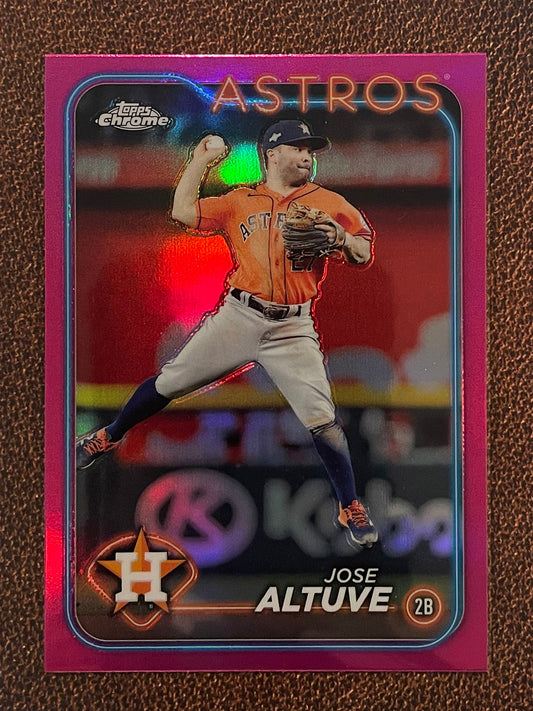 Jose Altuve - 2024 Topps Chrome - Pink Refractor - Astros