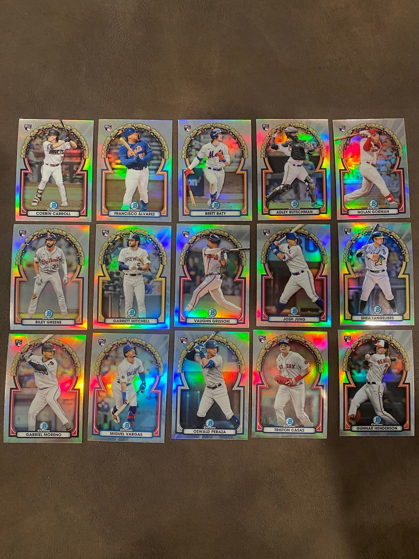 Rookie of the Year Favorites (15 Cards) - 2023 Bowman - Complete Set