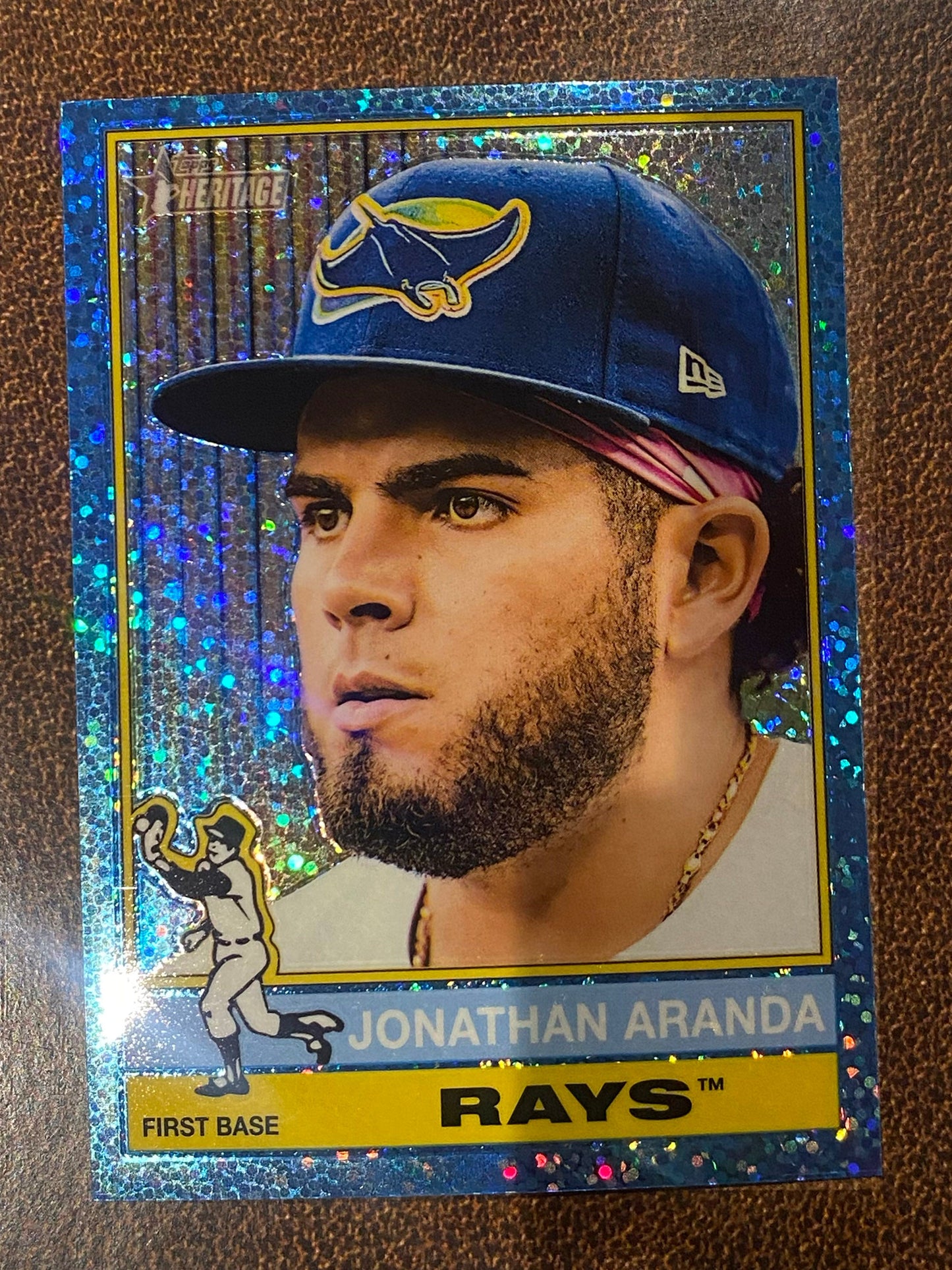 Jonathan Aranda - 2025 Topps Heritage High Number - Blue Sparkle - Rays