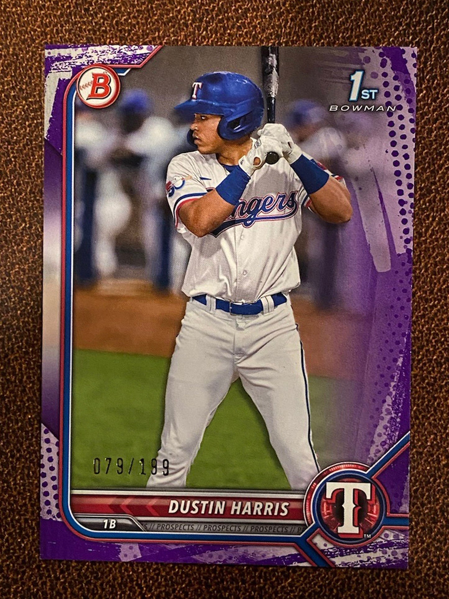 Dustin Harris - 2022 Bowman - 1st Purple /199 - Rangers