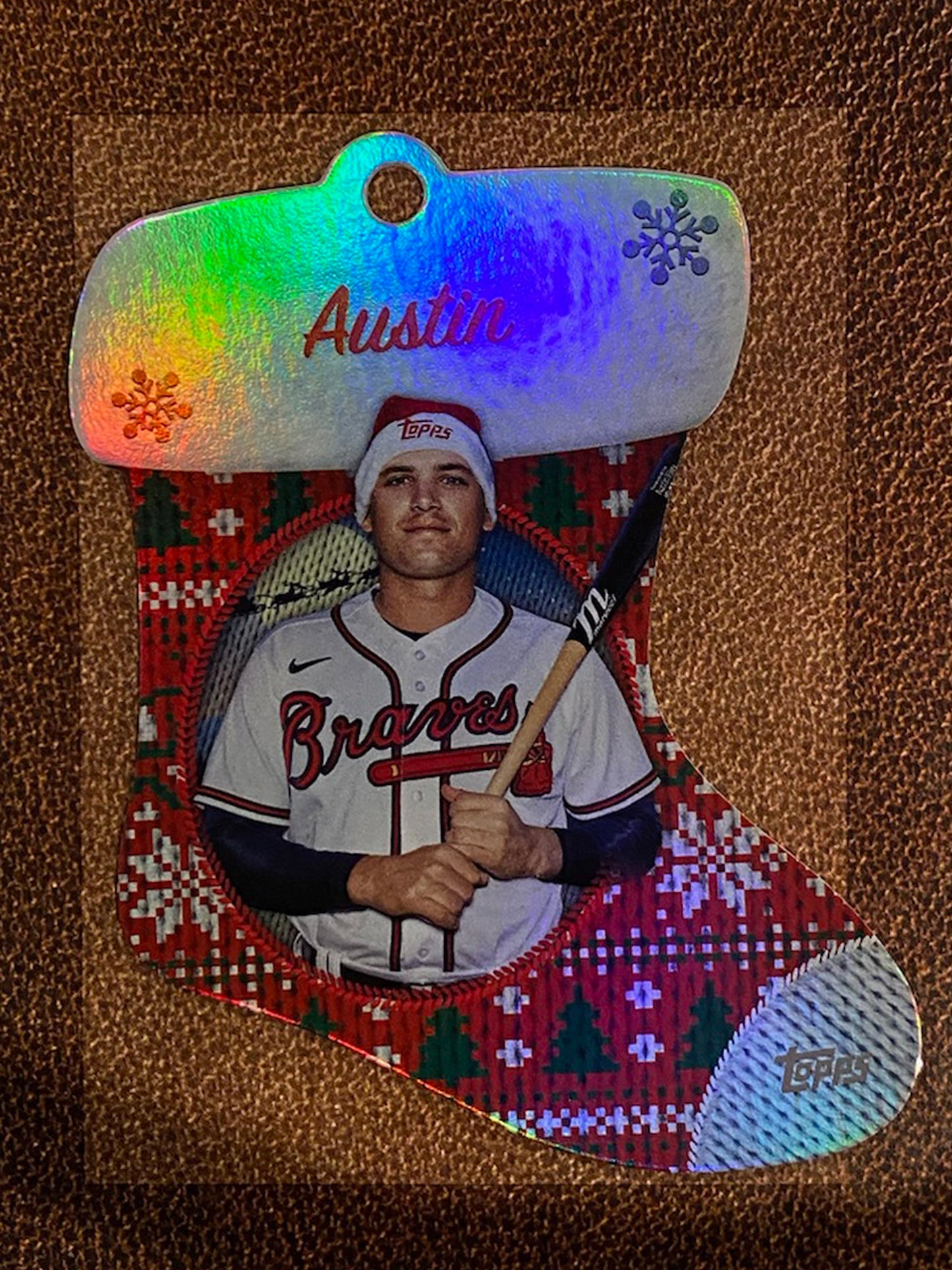 Austin Riley - 2024 Topps Holiday - Stocking Die-Cut Ornament - Braves
