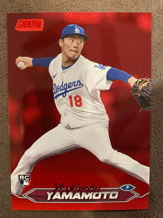 Yoshinobu Yamamoto - 2024 Topps Stadium Club - Red Foil - Dodgers