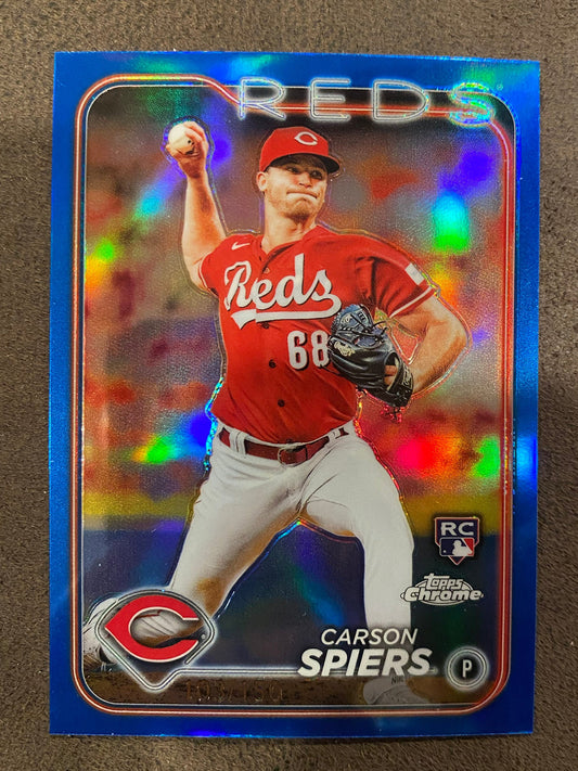 Carson Spiers - 2024 Topps Chrome - Blue Refractor /150 - Reds