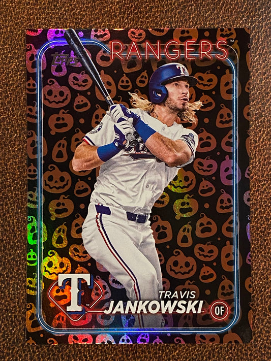 Travis Jankowski - 2024 Topps Update - Halloween Jack O’ Lantern SP - Rangers