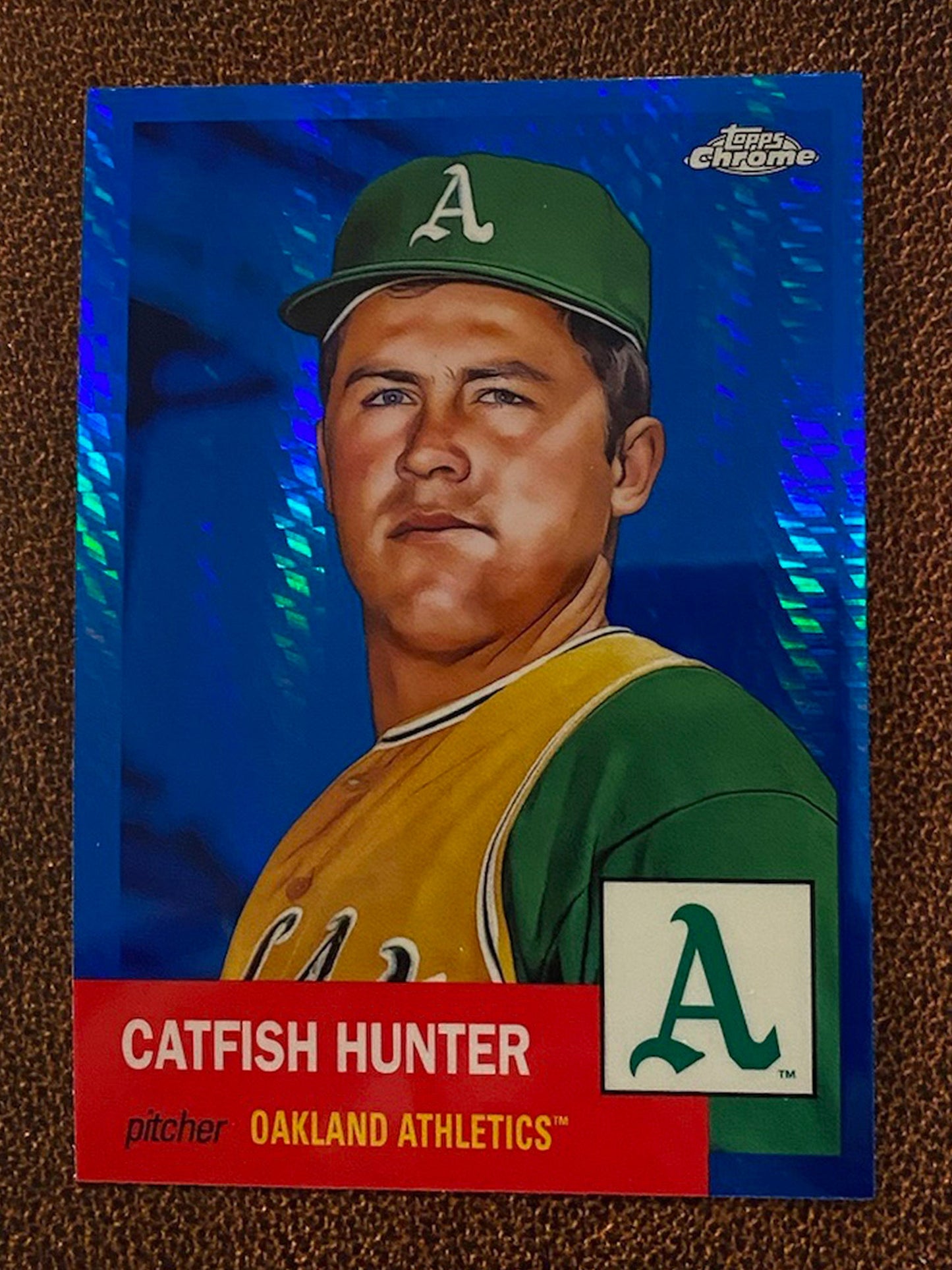 Catfish Hunter - 2022 Topps Chrome Platinum Anniversary - Blue Prism - Athletics