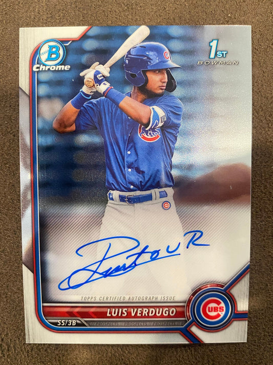 Luis Verdugo - 2022 Bowman Chrome - 1st AUTO - Cubs