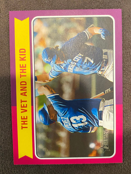 Salvador Perez / Bobby Witt Jr. - 2024 Topps Heritage High Number - Combo Card - Royals