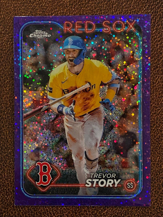 Trevor Story - 2024 Topps Chrome - Purple Sparkle /299 - Red Sox