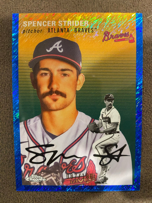 Spencer Strider - 2023 Topps Chrome Platinum Anniversary - Blue Shimmer /100 - Braves
