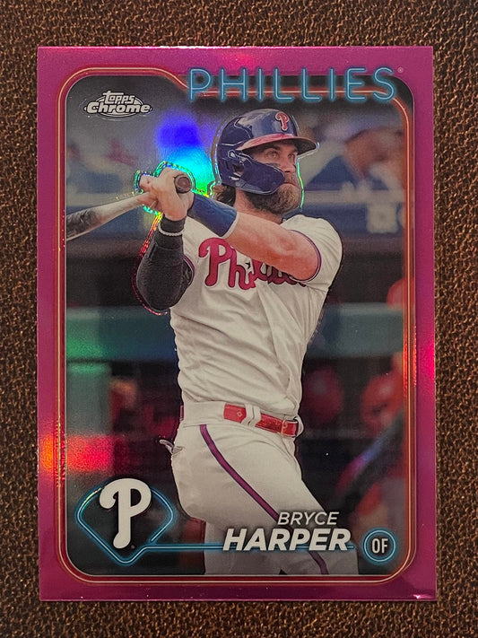 Bryce Harper - 2024 Topps Chrome - Pink Refractor - Phillies