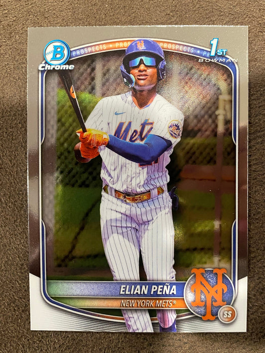 Elian Pena - 2025 Bowman Chrome - 1st Chrome - Mets