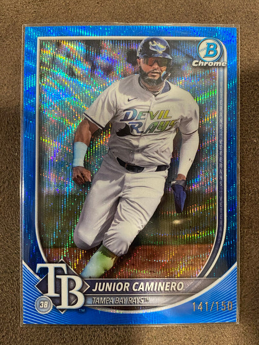 Junior Caminero - 2025 Bowman Chrome - Blue Wave /150 - Rays