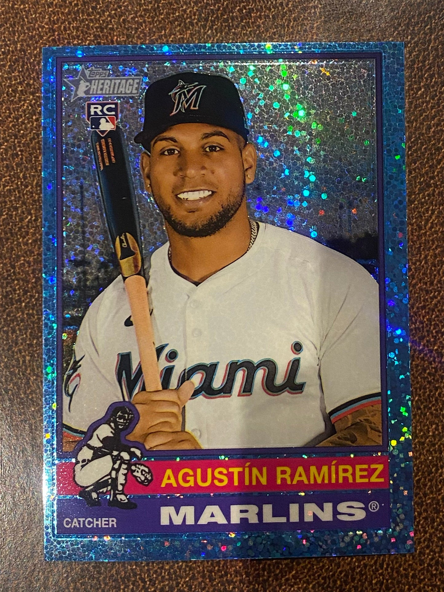 Agustin Ramirez - 2025 Topps Heritage High Number - Blue Sparkle - Marlins