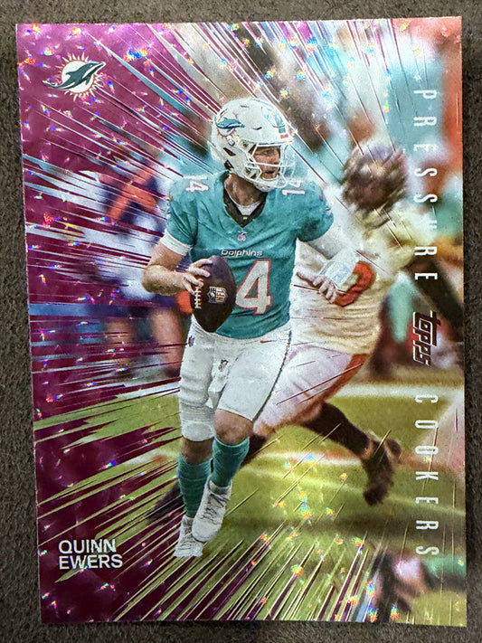 Quinn Ewers - 2026 Topps Flagship - PINK Crackle Pressure Cooker - Dolphins