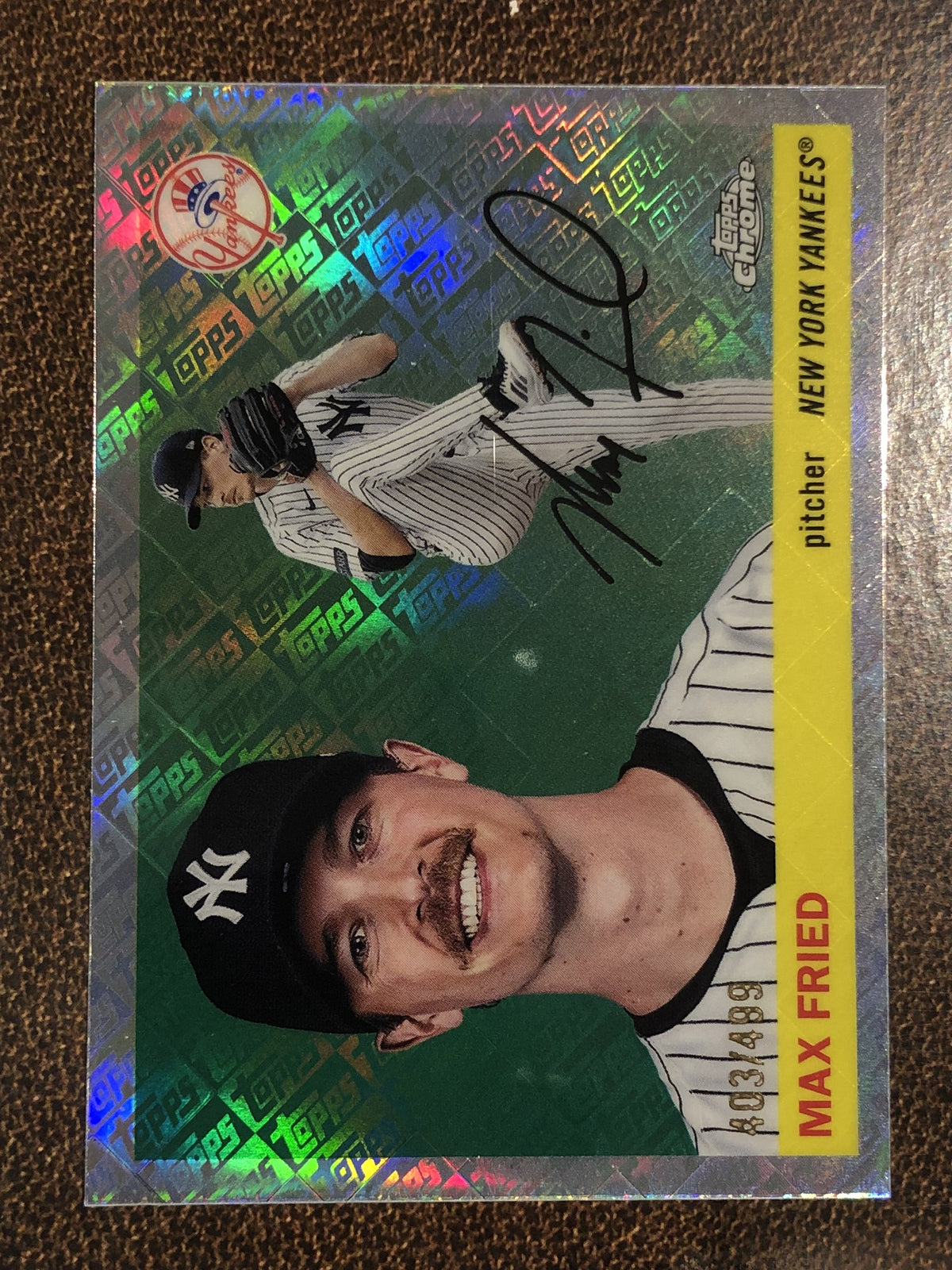 Max Fried - 2025 Topps Chrome Platinum - Topps Logo /499 - Yankees