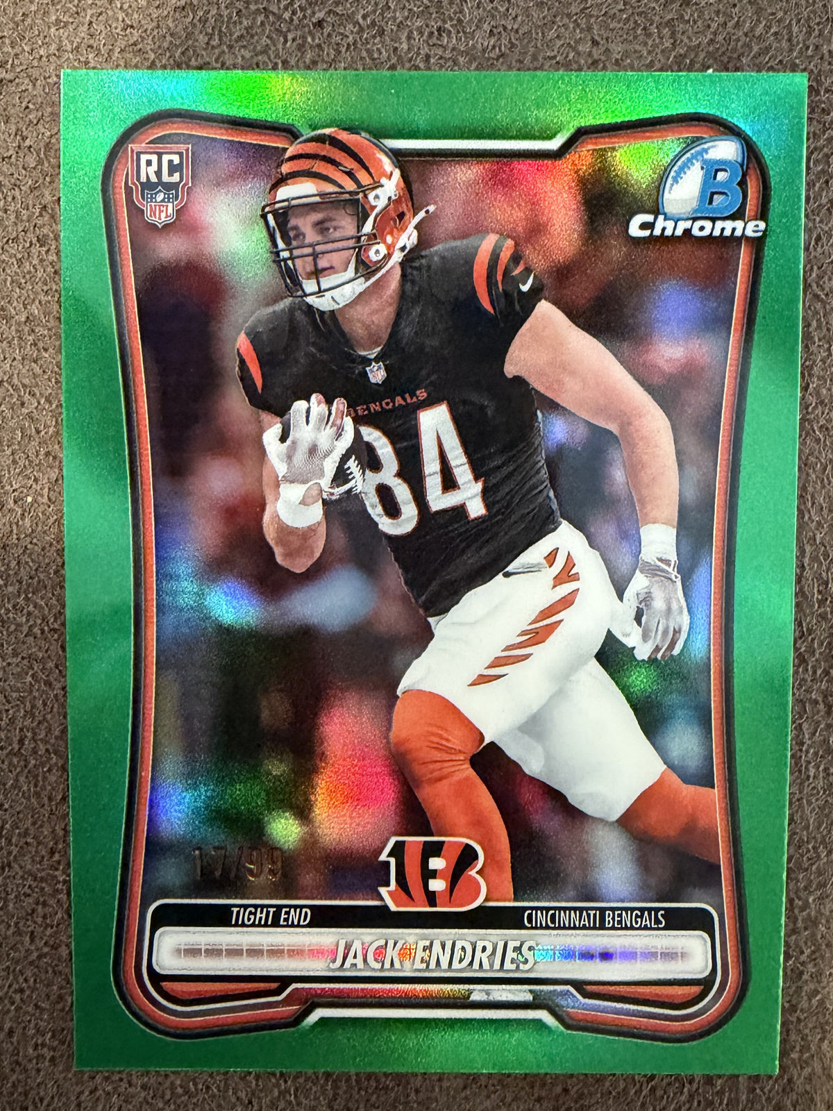 Jack Endries - 2026 Bowman Chrome - GREEN Refractor /99 - Bengals