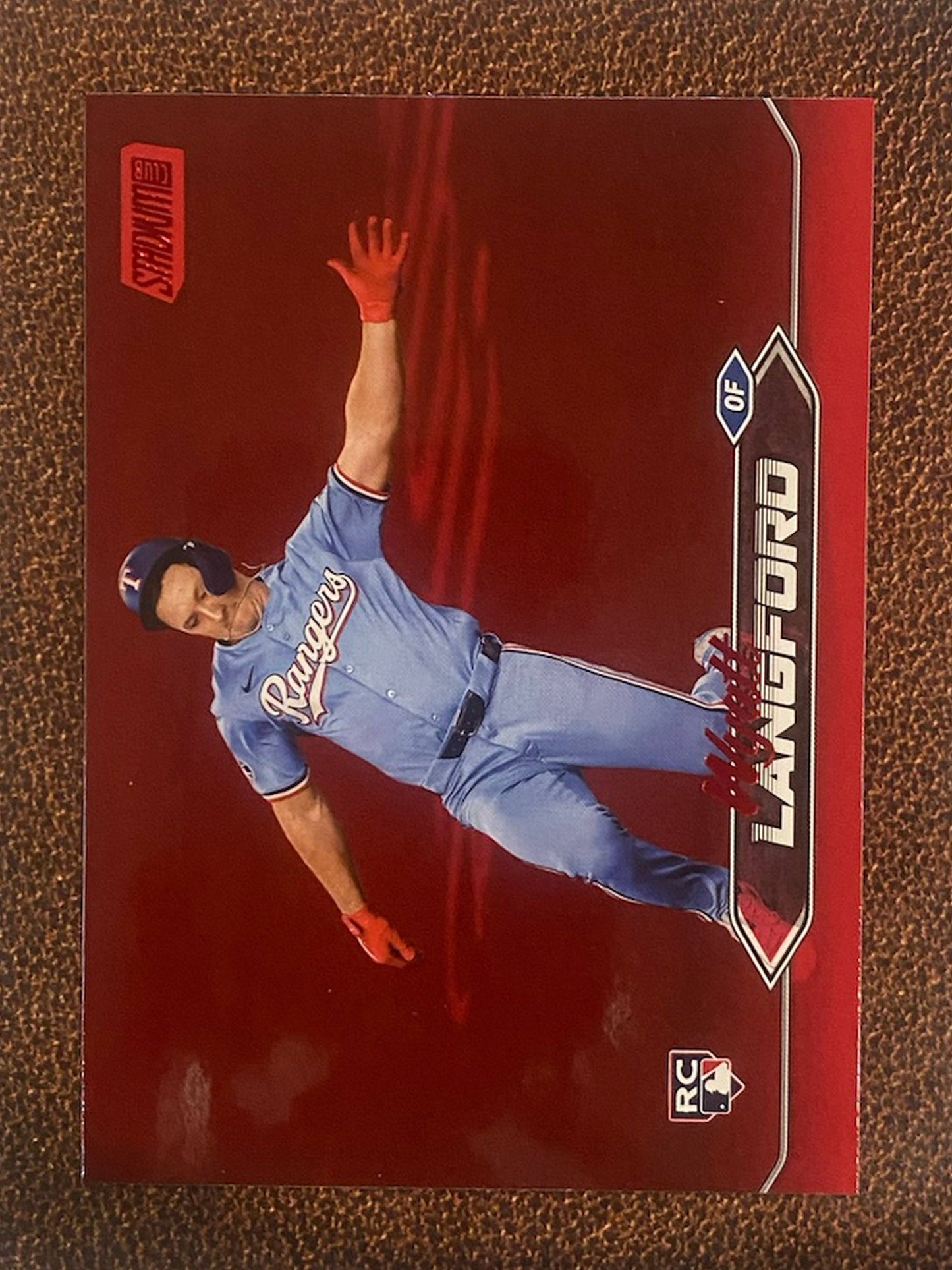 Wyatt Langford - 2024 Topps Stadium Club - Red Foil - Rangers