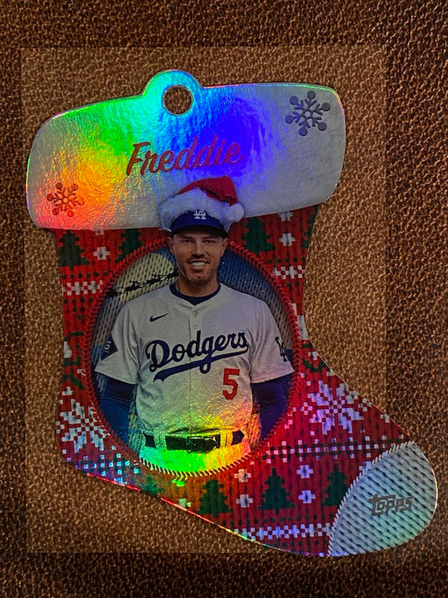 Freddie Freeman - 2024 Topps Holiday - Stocking Die-Cut Ornament - Dodgers