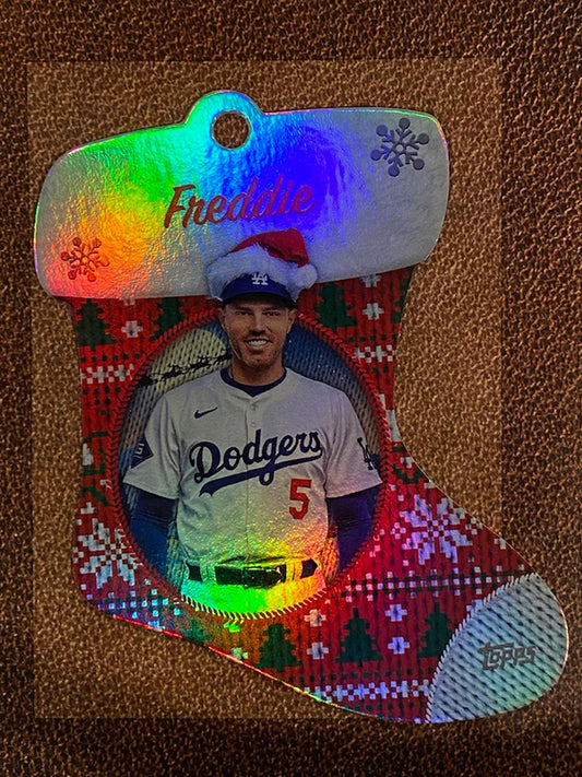 Freddie Freeman - 2024 Topps Holiday - Stocking Die-Cut Ornament - Dodgers