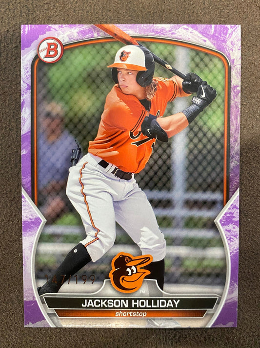 Jackson Holliday - 2023 Bowman - Purple /199 - Orioles