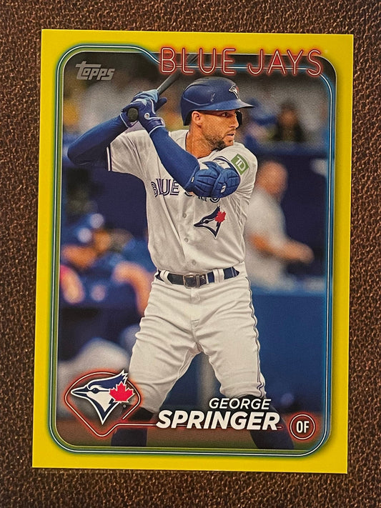 George Springer - 2024 Topps Series 1 - Yellow Parallel - Blue Jays