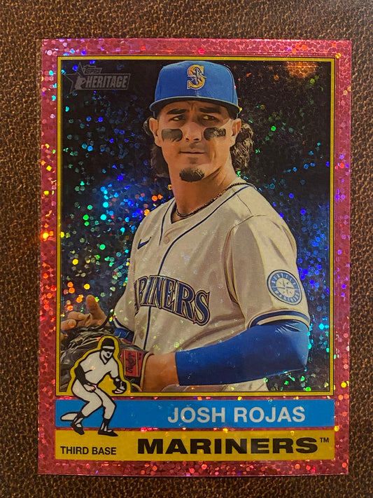 Josh Rojas - 2025 Topps Heritage - Pink Sparkle - Mariners